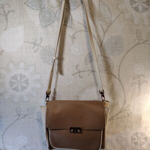Chic  Luana Brown And Beige Crossbody Bag